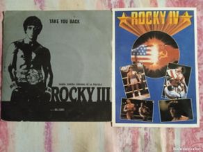 Discos de vinilo: rocky - 3 single bso - 4 postal - stallone - boxeo